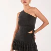One Shoulder Ruched Top