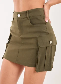 Oversized Pocket Cargo Mini Skirt