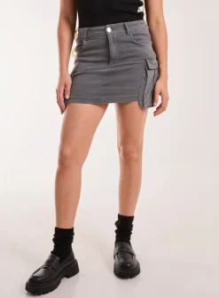 Oversized Pocket Cargo Mini Skirt