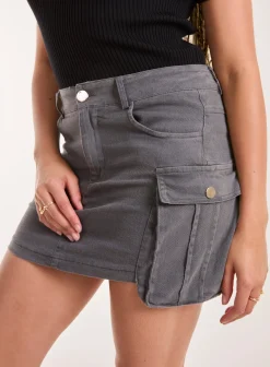 Oversized Pocket Cargo Mini Skirt