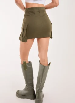 Oversized Pocket Cargo Mini Skirt