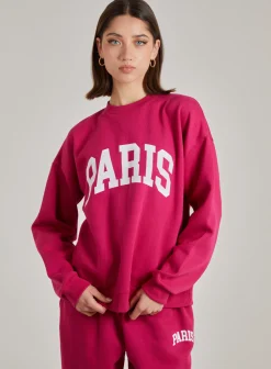 Paris Slogan Oversized Sweatshirt