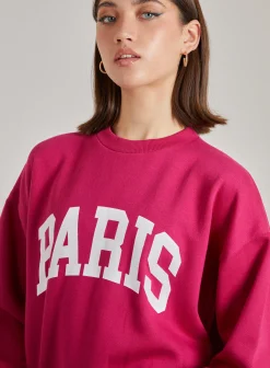 Paris Slogan Oversized Sweatshirt