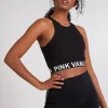 Pink Vanilla Logo Racer Back Crop Top