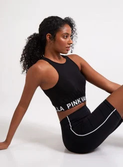 Pink Vanilla Logo Racer Back Crop Top