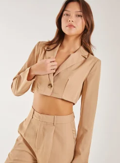 Pinstripe Cropped Blazer