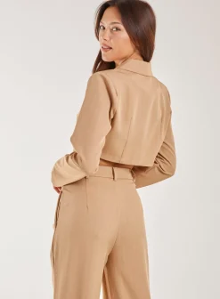 Pinstripe Cropped Blazer