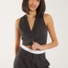 Pinstripe Cropped Waistcoat