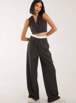 Pinstripe Cropped Waistcoat