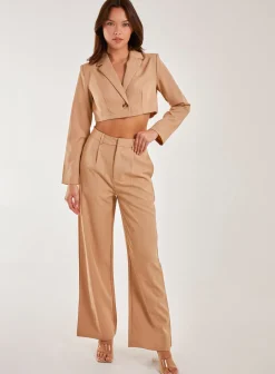 Pinstripe Wide Leg Trousers