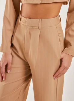 Pinstripe Wide Leg Trousers