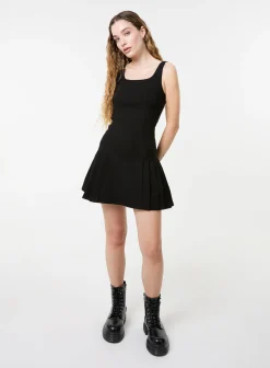 Pleated Mini Dress