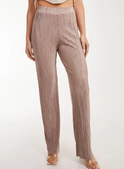 Plisse Flared Trousers