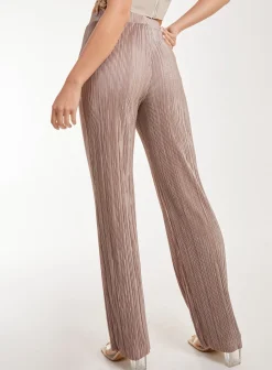 Plisse Flared Trousers
