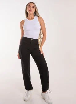 Pocket Detail Wide Leg Cargo Pants