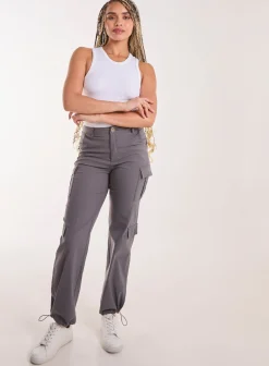 Pocket Detail Wide Leg Cargo Pants