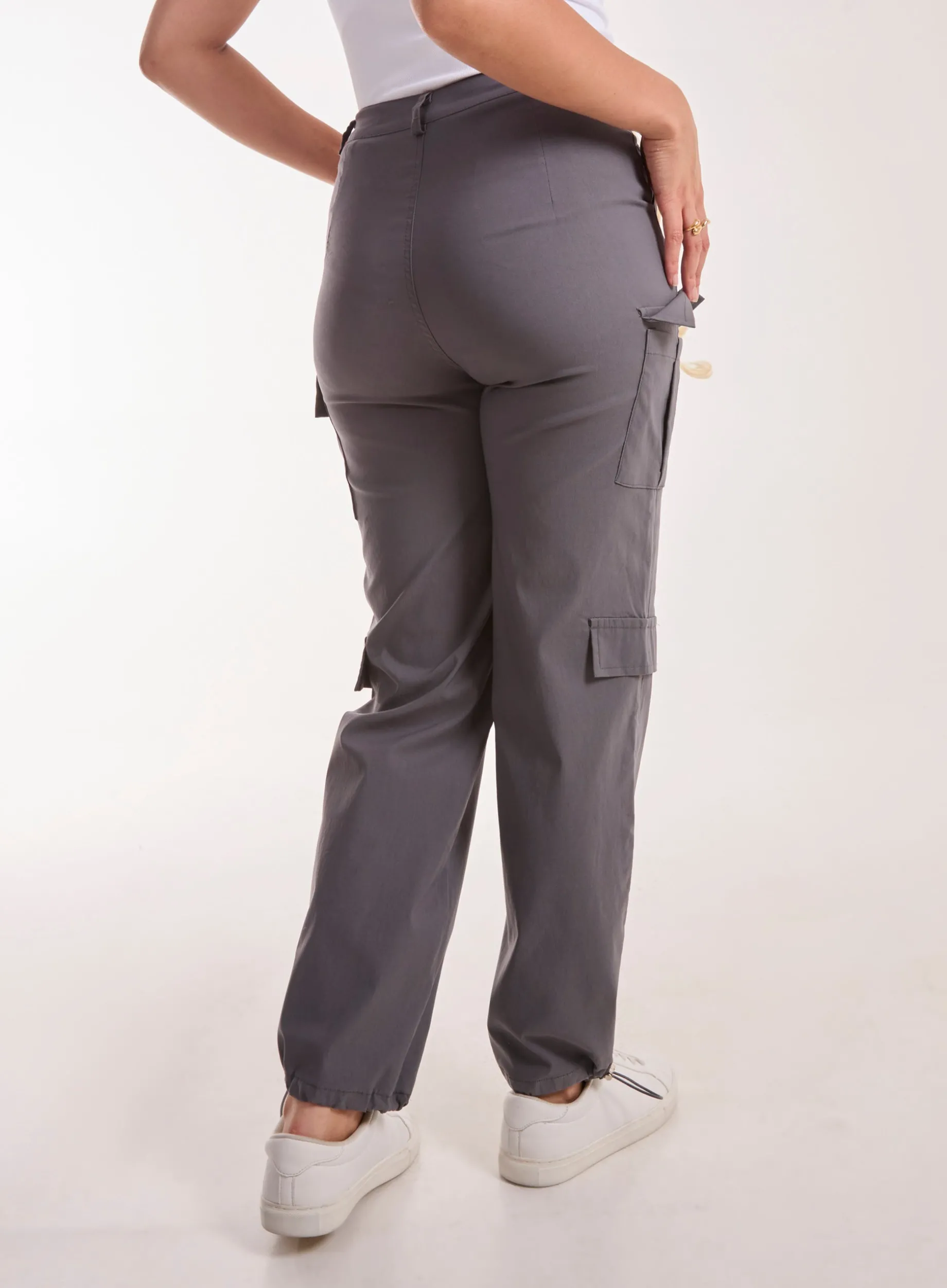 Pocket Detail Wide Leg Cargo Pants