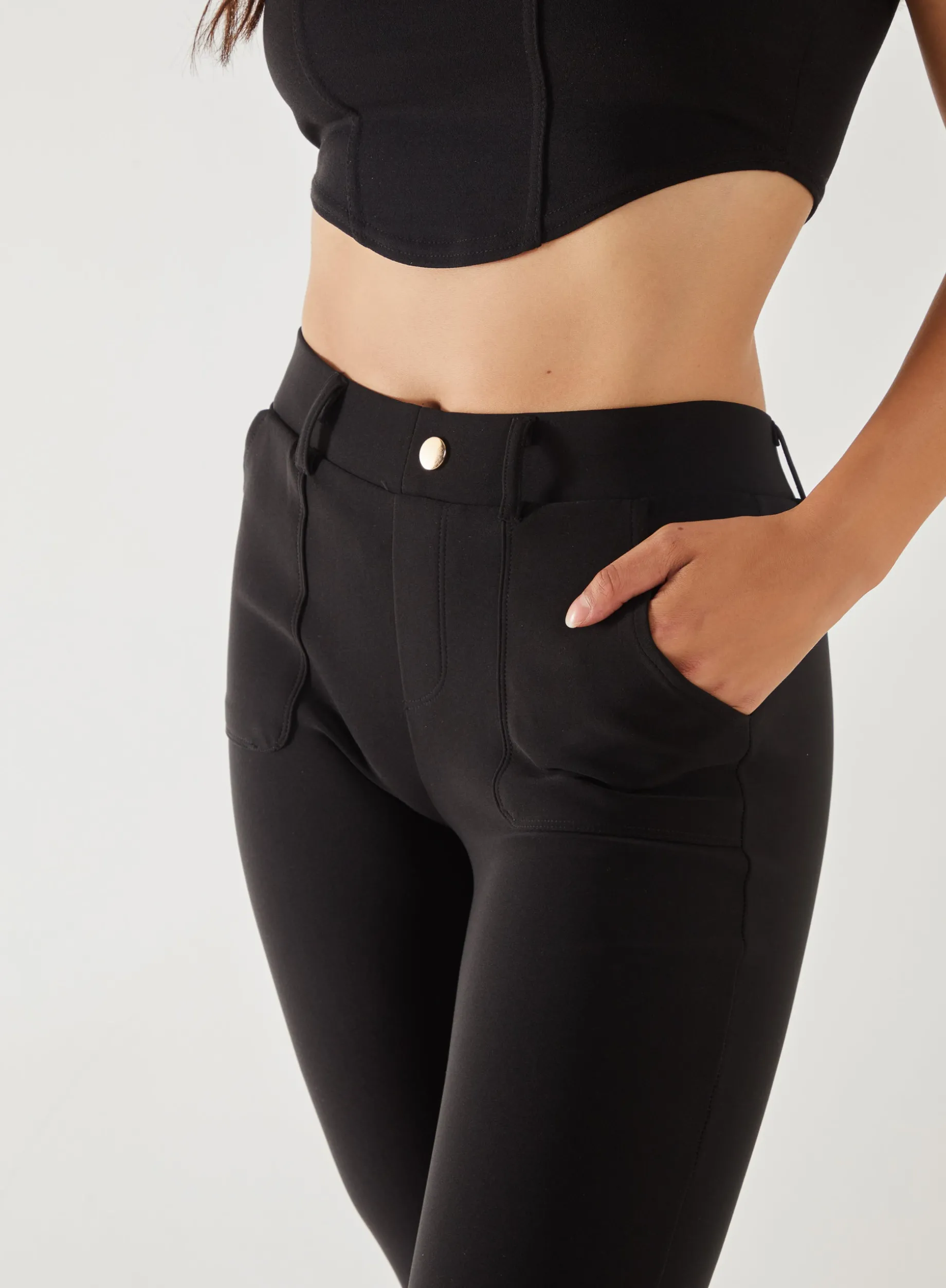 Ponte Pocket Slim Fit Trousers