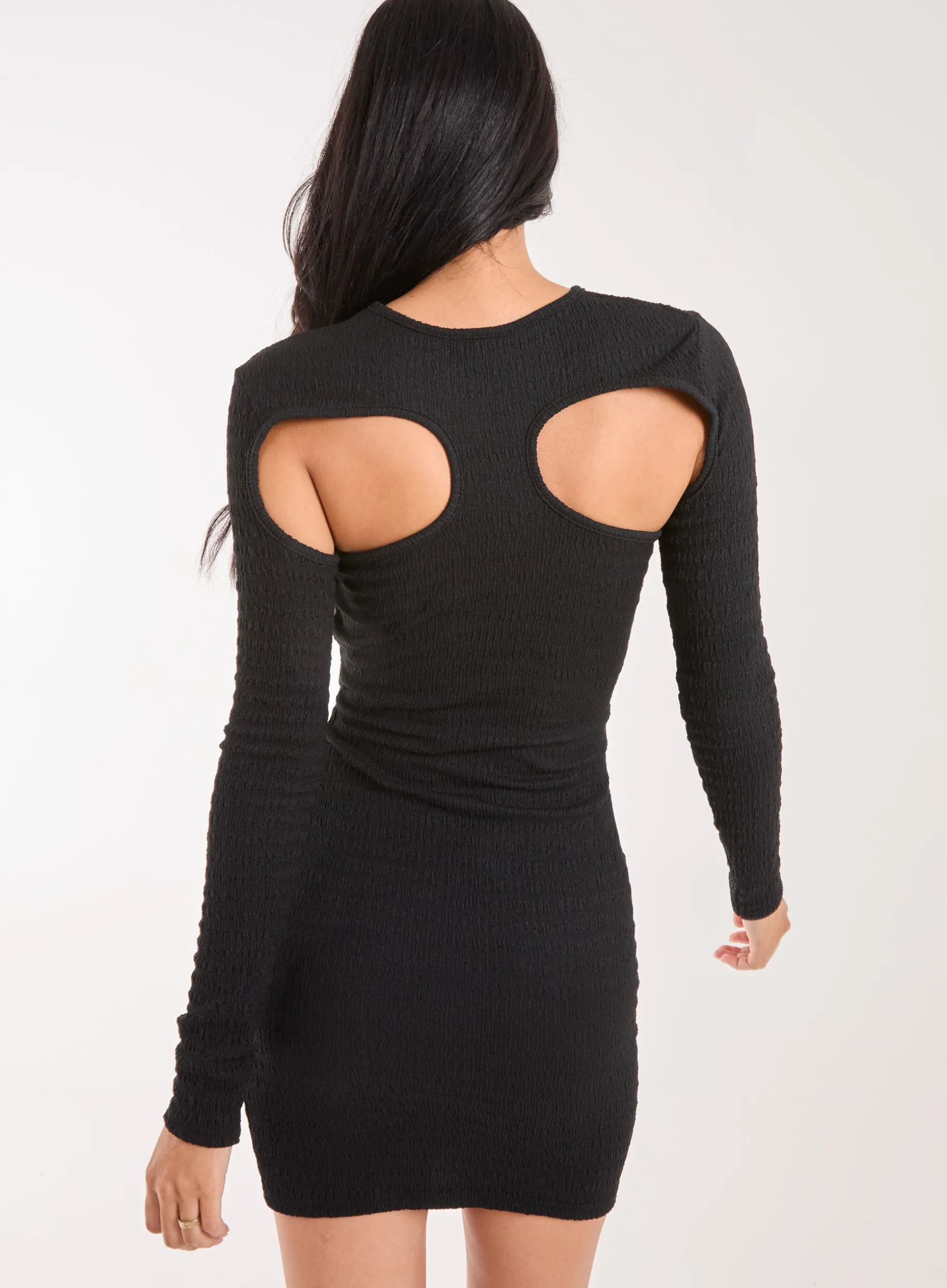 Popcorn Scoop Racer Long Sleeve Mini Dress