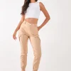 PU Cuffed Cargo Trousers