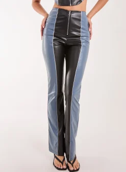 PU Flared Trousers