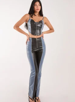 PU Zip Up Corset