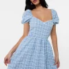 Puff Sleeve Gingham Dress
