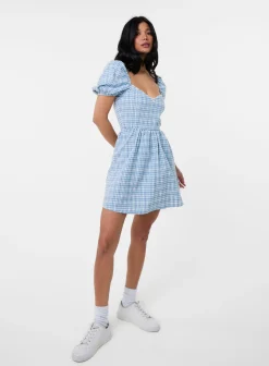 Puff Sleeve Gingham Dress