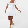 Puff Sleeve Mini Dress with Shorts
