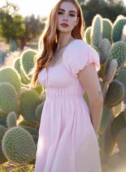 Puff Sleeve Mini Dress with Shorts