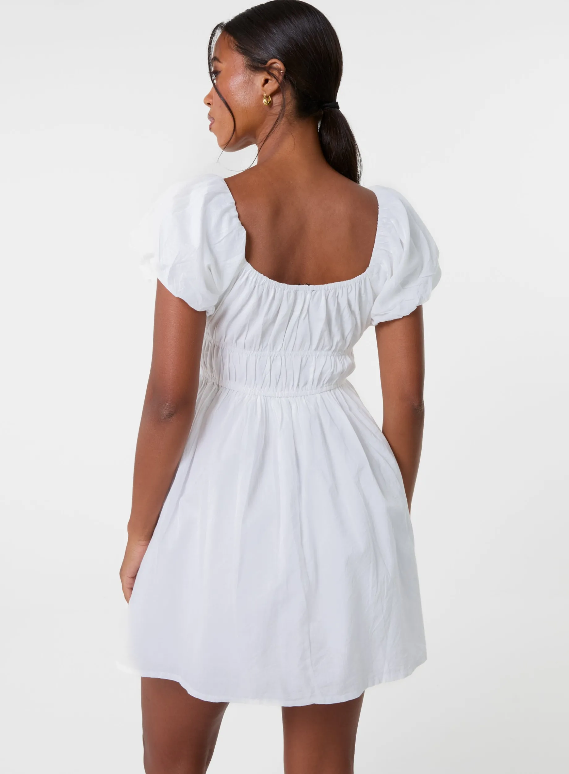 Puff Sleeve Mini Dress with Shorts