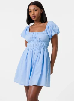 Puff Sleeve Mini Dress with Shorts