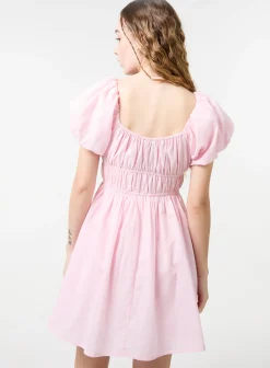 Puff Sleeve Mini Dress with Shorts