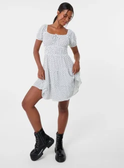 Puff Sleeve Tiered Mini Dress
