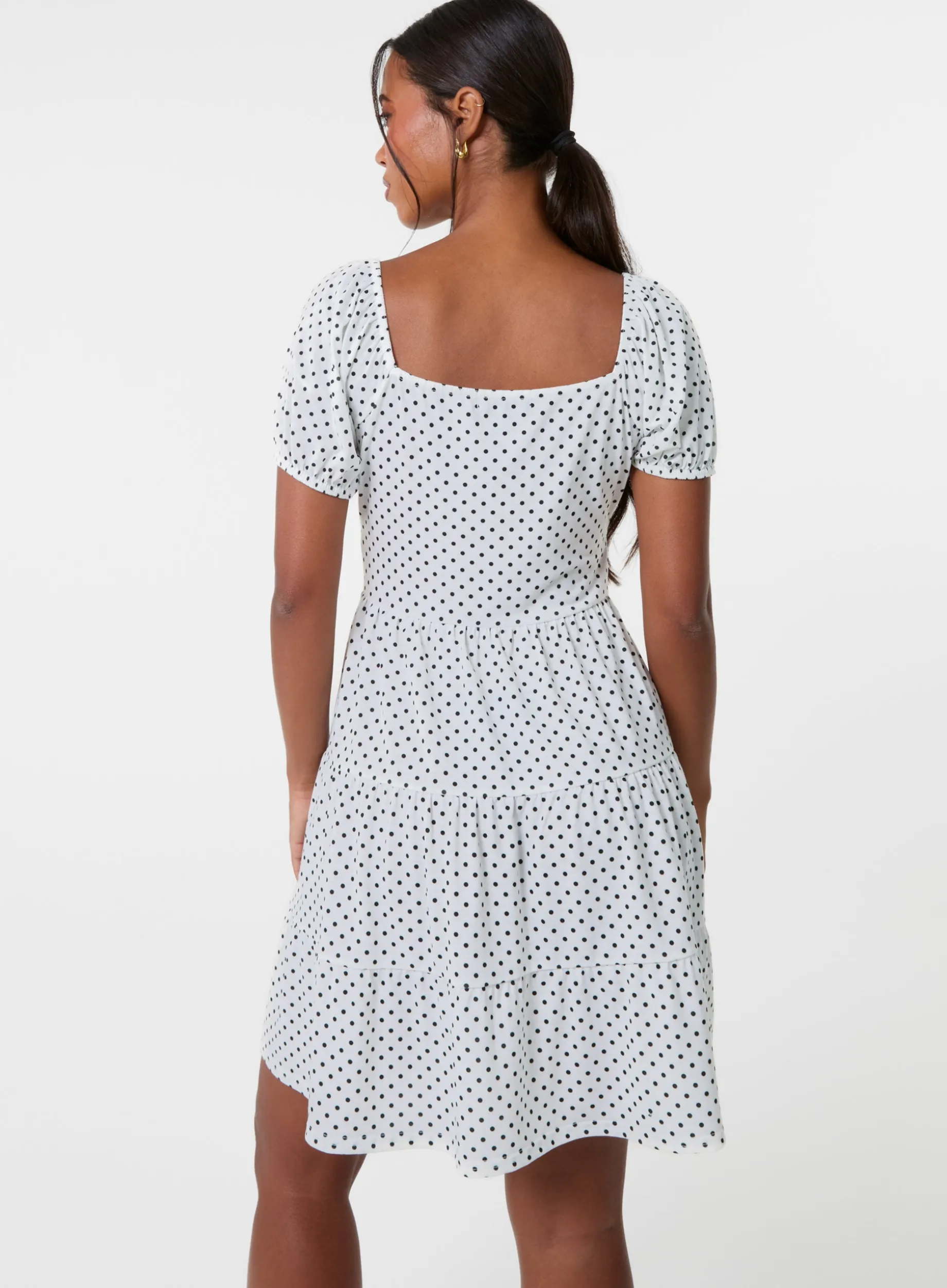Puff Sleeve Tiered Mini Dress