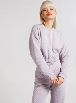 Quilted Cropped Sweatshirt