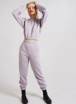 Quilted Cropped Sweatshirt