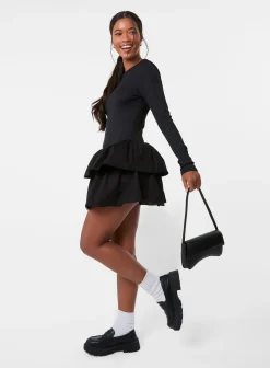 Rib Dress With RaRa Skirt