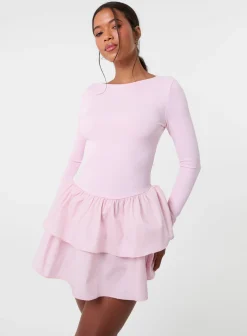 Rib Dress With RaRa Skirt