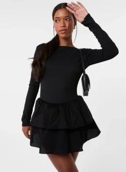 Rib Dress With RaRa Skirt