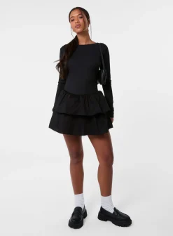 Rib Dress With RaRa Skirt