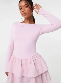 Rib Dress With RaRa Skirt