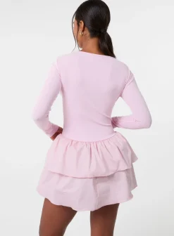 Rib Dress With RaRa Skirt