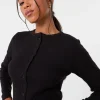 Ribbed Button Front Top