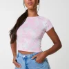 Ribbed Crop Top In Floral Print