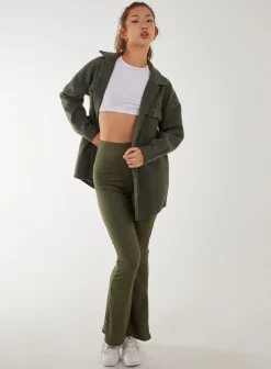 Ribbed Flare Leggings