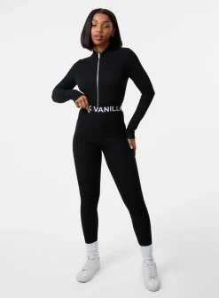 Ribbed Leggings With Logo Band