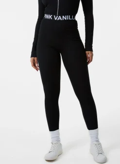 Ribbed Leggings With Logo Band