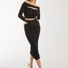 Ripple Cut Out Midi Skirt