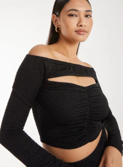 Ripple Letterbox Long Sleeve Top